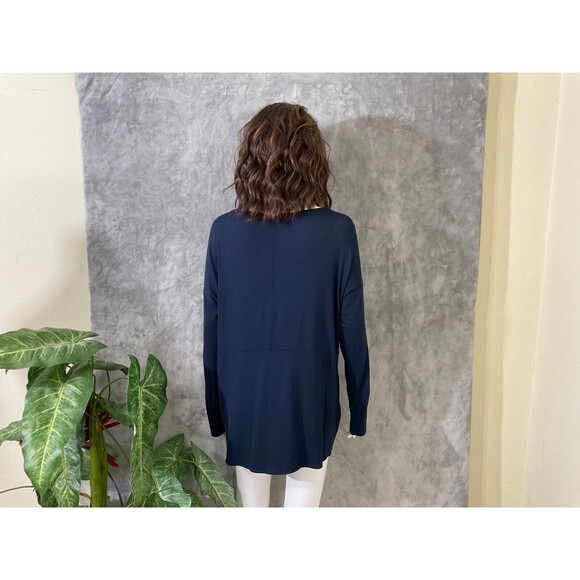 J. JILL Tunic top Satin/knit  Top Oversized Slouchy Scoop Neck size S long slev. - Picture 3 of 12